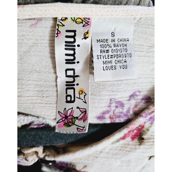 Mimi Chica Romper size Small floral cream long sleeve - Picture 3 of 8